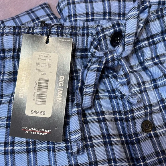 NWT $50 2XB Men’s Roundtree & York Pajama Pants - Picture 6 of 6